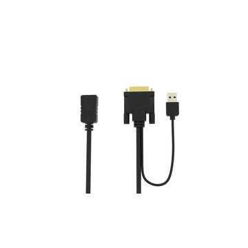 Convertidor 3 en 1 Displayport A Hdmi Vga Dvi Negro adaptador OEM