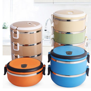 Insulated Food Container,Bento Stackable Lunch Box,3 Layers