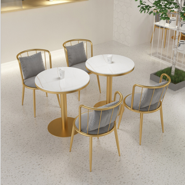 Dining Table and Chair Set Nordic Table and Chair Combination Office Reception Tables and Chairs Coffee Shop Round Table Balcony Terrace Tea Room Table Table and Four Chairs Meeting Room Study Living 