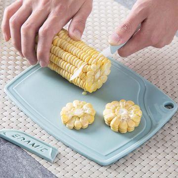 Juego de cuchillos de cerámica de 3 piezas, pelador, cuchillo de fruta y tabla de cortar - Directo de fábrica