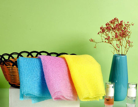 Korean Exfoliating Bath Washcloth Shower Wash Cloths Dead Skin Towel Green 4pc for sale online 