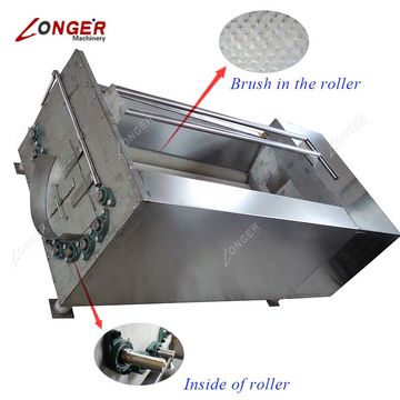 Fruit and vegetable cleaning machine brush roller