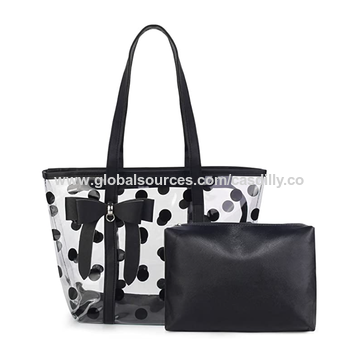 ABLE Women's Clear PVC Tote Bag - Fluorescent Green Waterproof Beach & Shopping Handbag With Zipper - View #7