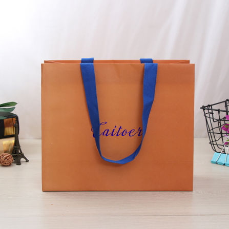 Small Orange Shopper Paper Bag Shopping Gift Bag Original 