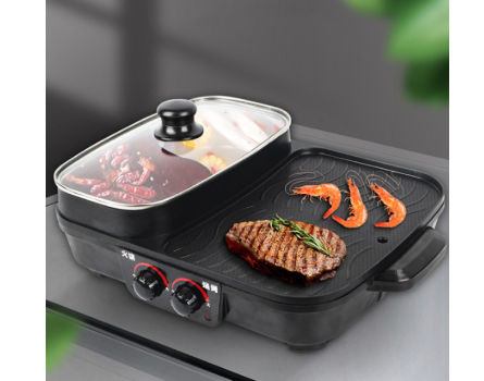 Black 2 en 1 grill électrique portable mis à niveau 2200w Hot barbecue  électrique pot pour intérieur extérieur Parties - Chine Hot Pot et  cuisinière électrique prix