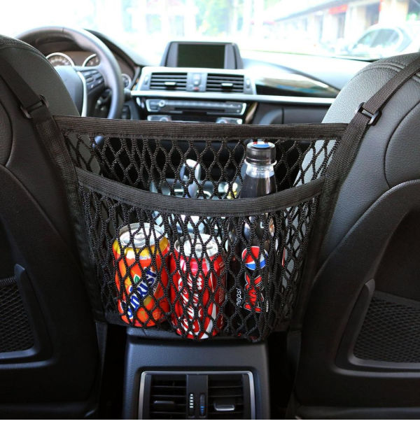 eing Bling Car Organizer,Seat Back Net Bag,Barrier of Backseat Pet Kids,Cargo Tissue Purse Holder,Driver Storage Netting Pouch with Crystal Little Star Diamonds,Black