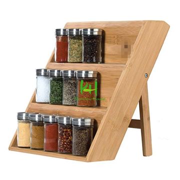 Seasoning Stand Rack Kitchen Countertop Organizer 2 Tier Kitchen Metal  Spice Tray Bathroom Storage Shelf Counter with 3 Hooks