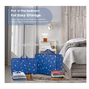 2pcs Soft Foldable Under Bed Storage Bags Blankets Clothes