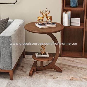 China Solid Wood Rolling Side Table in Walnut Color,KD Furniture ...