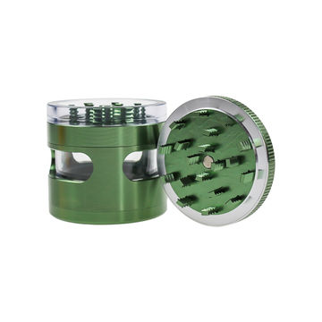 送料無料 百貨店 4-layer Grinder Weed View Clear Windows Aluminum 63mm 2.5'' 筆記具