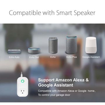 Smart Garage Door Opener, APP Control, Alexa and Google Assistant Voice Control