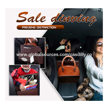 Upgraded Leather Car Seat Back Barrier Handbag Holder for Purse