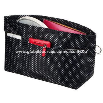 Vercord Felt Zipper Handbag Tote Purse Duffel Backpack Organizer Insert Red Medium