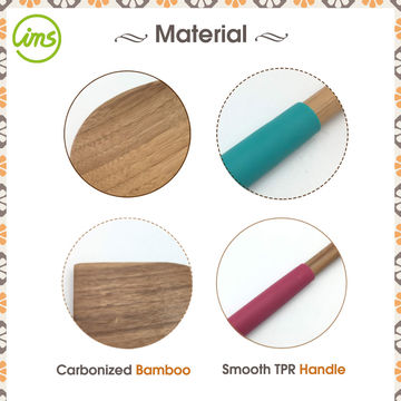 Taiwan 12 '' Colorful Bamboo Wooden Kitchen Utensils Set on Global ...