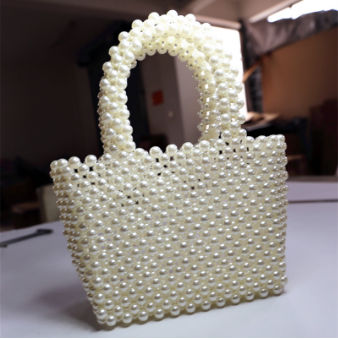 Women's Pearl Handbag, Pearl White Woman Bag, White Handbag Pearls