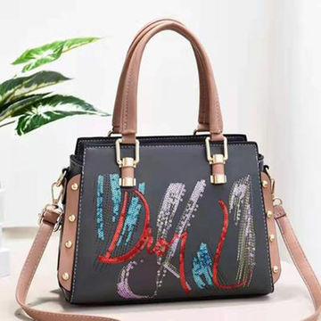 2023 New Embroidery Diamond Lattice PU Leather Women's Handbags