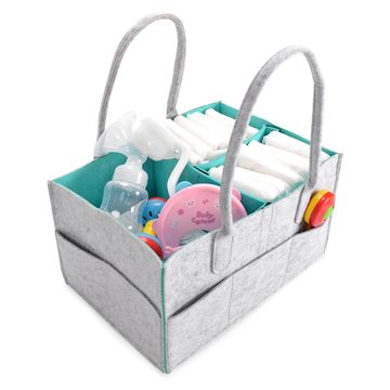 Portable Nursery Nappy Diaper Caddygray Felt Baby Diaper Bag Organizer  Storage Basket Infant Girl Boy - China Diaper Bag and Diaper Backpack price