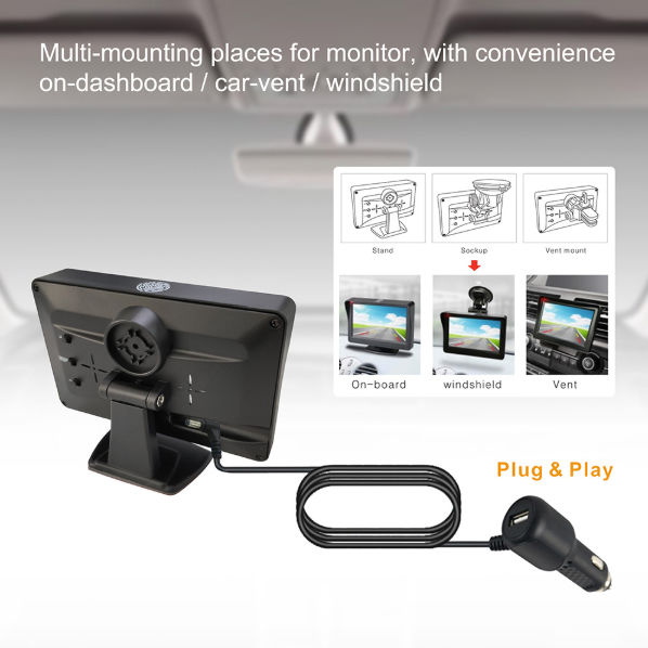 Newest wireless Digital Solar-powered European license frame Rear view EU car backup camera supplier