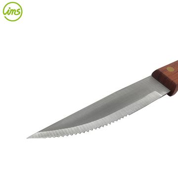 Wooden Handle Meat Slicer 4.5 Inch Serrated Blade Steak Knife - China Steak  Knife and Serrated Knife price