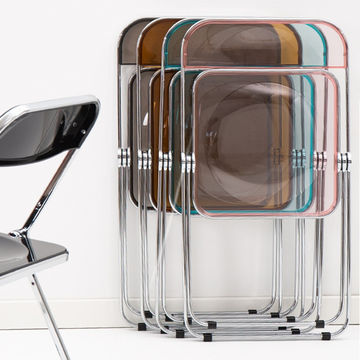 Chaise pliante transparente de style nordique, chaise de salle à