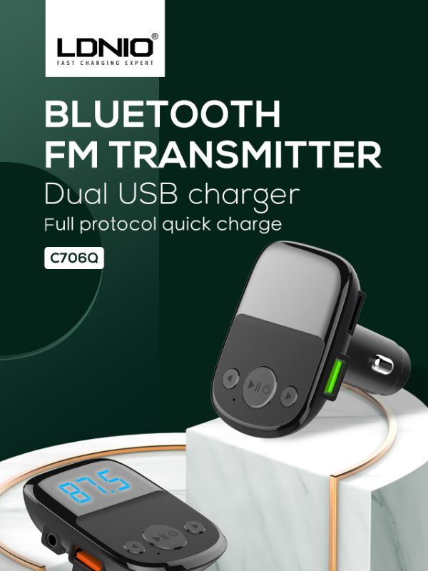 Chargeur De Voiture Double Ports USB Et Modulateur Transmetteur FM Bluetooth  5.0 LDNIO C706Q - imychic