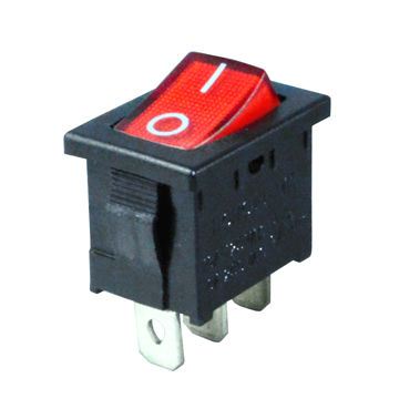 China Honyone right angle rocker switch, 2-pin 12A black housing CQC/UL ...