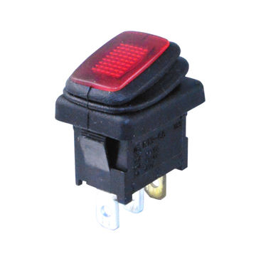 China Honyone right angle rocker switch, 2-pin 12A black housing CQC/UL ...