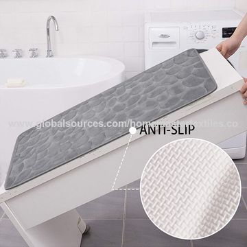 Memory Foam Non Slip anti Fatigue Bath Mat, Thick Absorbent Plush Velvet  Bathro