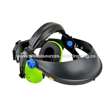 China Steel mash face shield Head-mounted protective mask plastic face ...