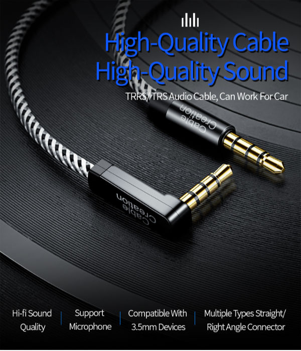 New 3.3FT 3.5mm Jack Audio Cable Male To Male 90 Degree Right Angle Aux Cable US 