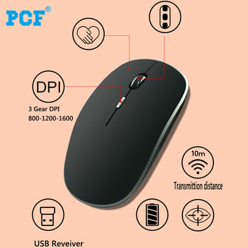 Wireless Mouse 2.4G Mini Mouse Optical Silent-Click Mouse For Laptop,  Computer, PC, Mac (Black)