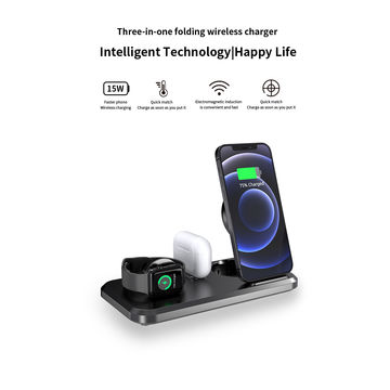 Soporte de carga inalámbrico multifunción 3 en 1 para cargador inalámbrico de Apple Watch
