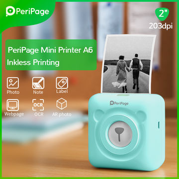 PeriPage Mini A4 Paper Printer Inkless Thermal Printer Photo Printer  Wireless BT
