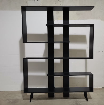 Shelf Rack Shelves Storage, Black Modern Bookcase With Doors