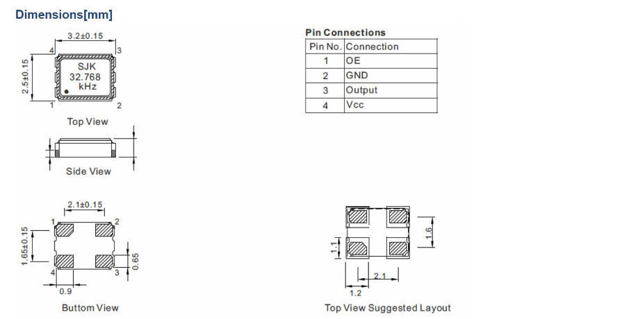 -40C-85C Standard Clock Oscillators MEMS Oscillator 3.3V 100 pieces 50ppm 
