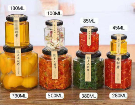 Hexagon Food Storage Container Honey Jar Chili Sauce Mayonnaise Salad  Dressing Glass Bottle 100ml 180ml 280ml 380ml 500ml 730ml - Buy Hexagon  Food Storage Container Honey Jar Chili Sauce Mayonnaise Salad Dressing