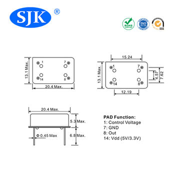 16mhz 14-pin Full-size Thru-hole Tcxo/vc-tcxo Oscillators