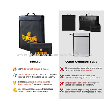 Buy Wholesale China Fireproof Document Bags With Lock, Extra Large 16  X12.6 X 6.5, Waterproof Fire Proof Lock Box Bag & Fireproof Document Bags  at USD 7.5