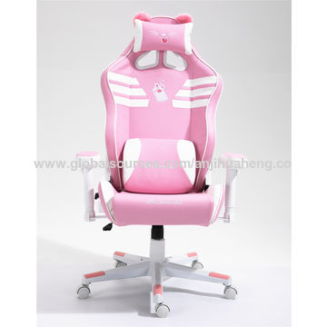 Embroidery Pastel Gaming Chair Footrest Reclining Backrest Armrest