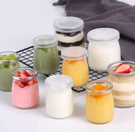 Buy Wholesale China Pudding Candy Glass Jar,200ml 100ml Food Container  Yogurt Milk Glass Pudding Jar With Plastic Lid & Glass Bottle, Glass Jar at  USD 0.13