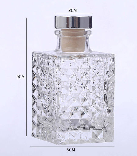 China Unique Fragrance Diffuser, Glass Bottle,Embossed Square Aroma ...