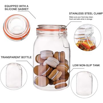 BULK LOT Large Glass Preserving Conserve Jar With Rose Gold Lids