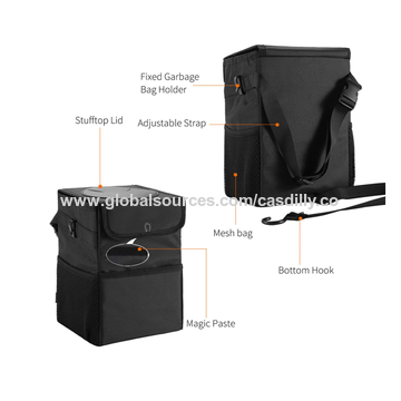 Buy Wholesale China Car Trash Can With Lid And 3 Storage Pockets
