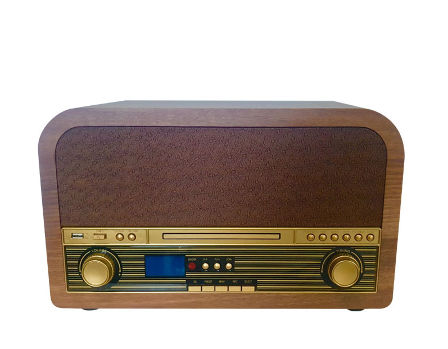 Vintage Retro Classic Style AM/FM Dual Alarm Clock Radio w CD Player Bluetooth 