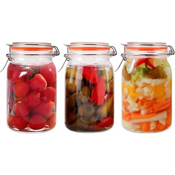 Buy Wholesale China Glass Jar Airtight Food Storage With Bamboo Lids Glass  Jars Bulk 500/750/1000/1500ml Glass Conister & Glass Jars at USD 3.32