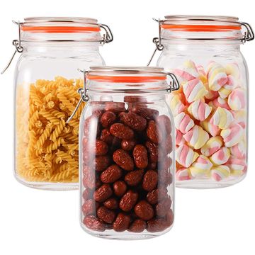 Buy Wholesale China Big Glass Canisters And Storage Jar 4 Sets With  Stainless Steel Screw On Lids For Food,spice, Coffee & Food Container at  USD 0.95