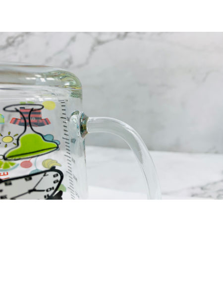 Buy Wholesale China Cartoon Children Glass Mug Clear Measuring Glass Milk  Cups With Scale And Lid Glass Water Bottle & Glass Mug at USD 1