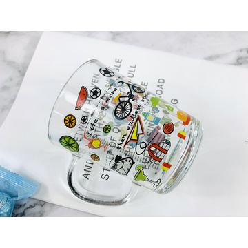Buy Wholesale China Cartoon Children Glass Mug Clear Measuring Glass Milk  Cups With Scale And Lid Glass Water Bottle & Glass Mug at USD 1