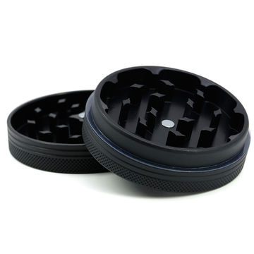 2.25 Titanium Alloy 5 Layer Tobacco Smoke Grinder Spice Herb Crusher Black