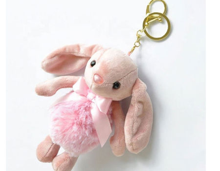 Cute Soft Mini Joint Rabbit Pendant Plush Bunny Toy Doll DIY Key Chain Gifts Pip 